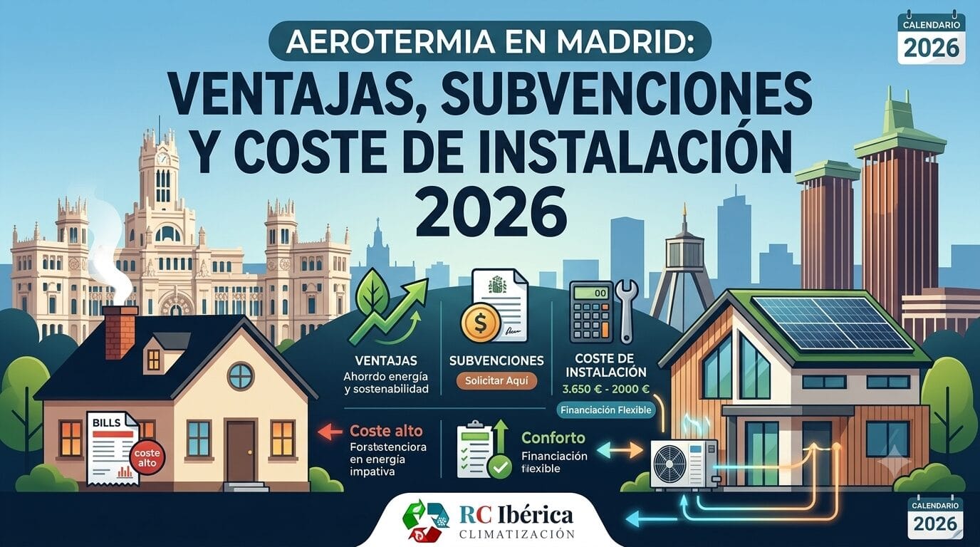 Aerotermia en Madrid ventajas, subvenciones y coste de instalación 2026